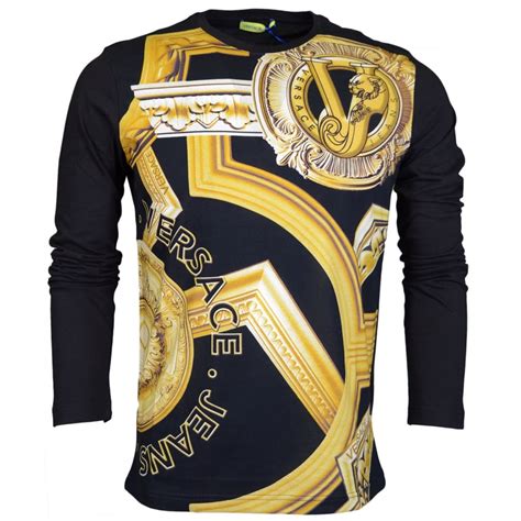 versace jeans long sleeve shirt|versace shirt men's price.